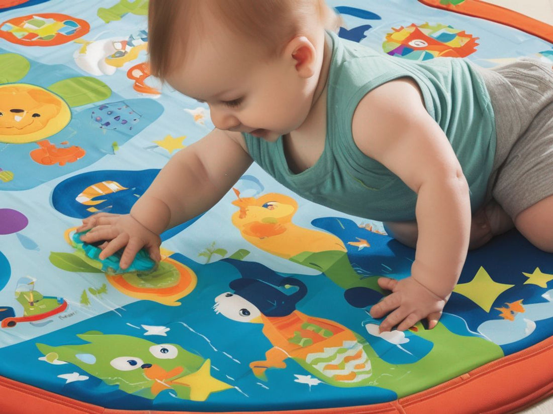 baby playing on educational play mat