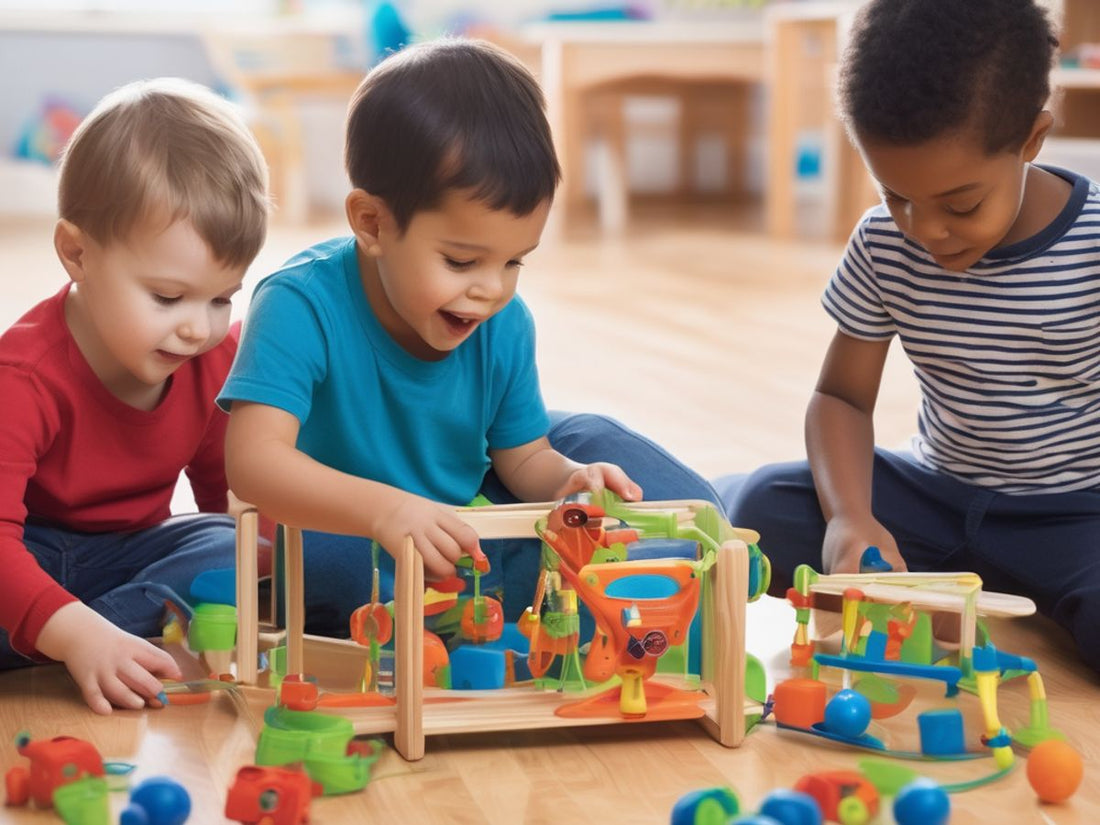 preschool children playing with STEM toys