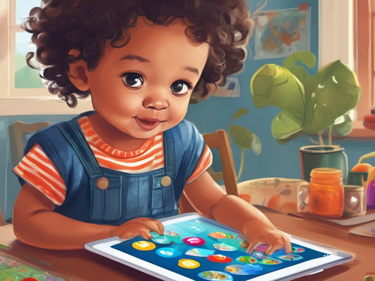 toddler using tablet with learning apps