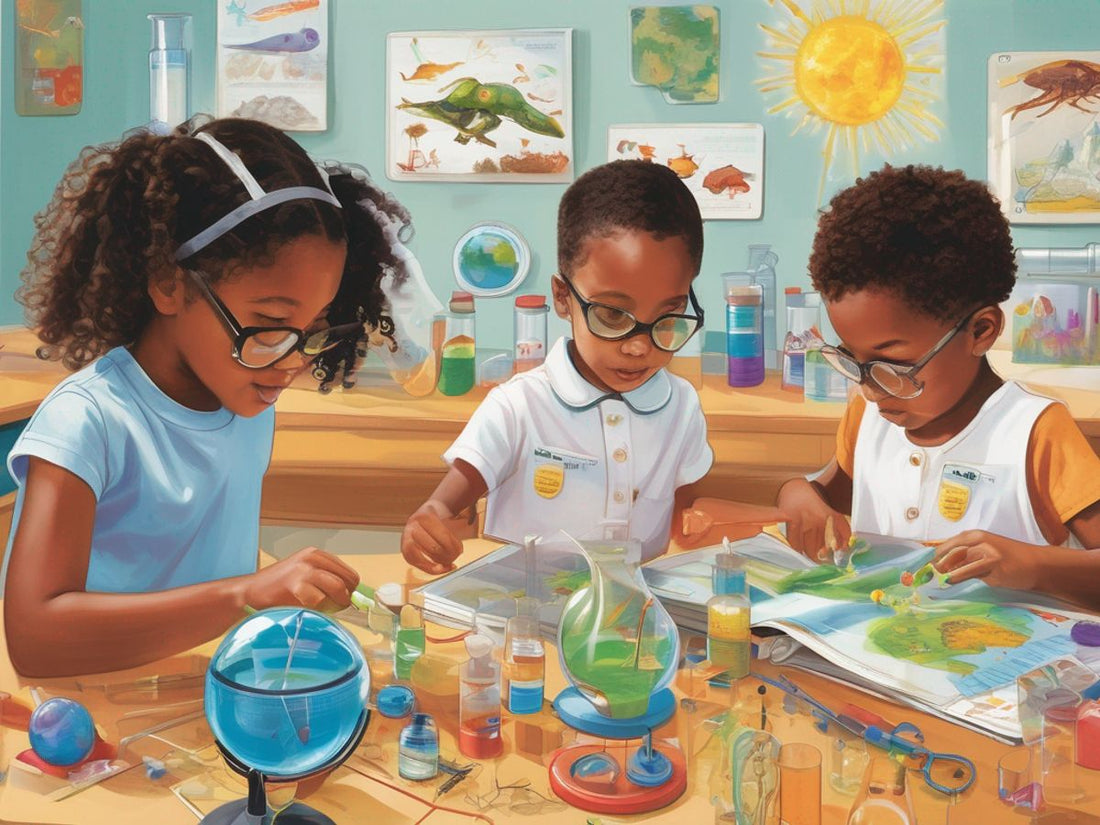 children exploring science kits