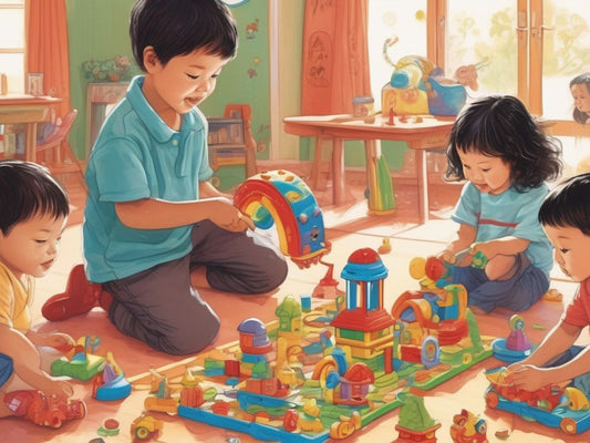 children playing with bi-lingual learning toys