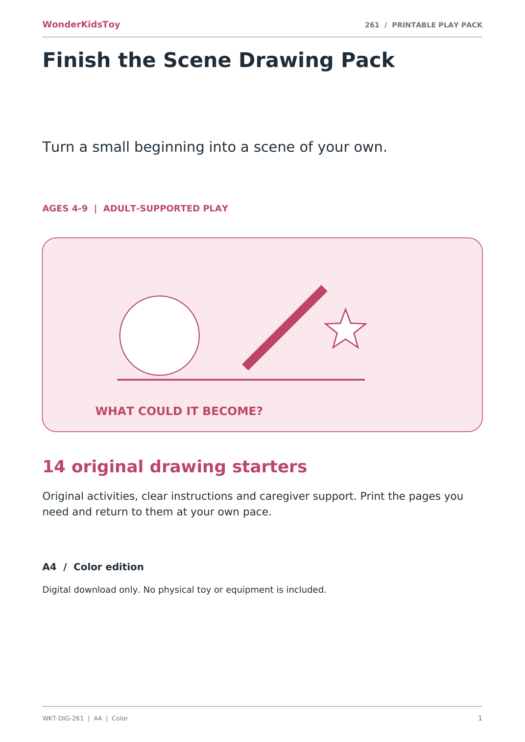 Finish the Scene Drawing Pack: printable PDF activity pack cover