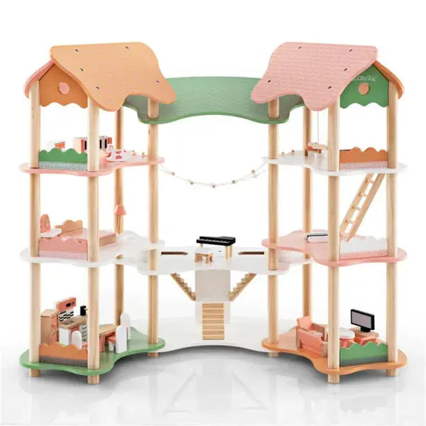 Pretend play shopping cart and wooden kitchen toys for kids