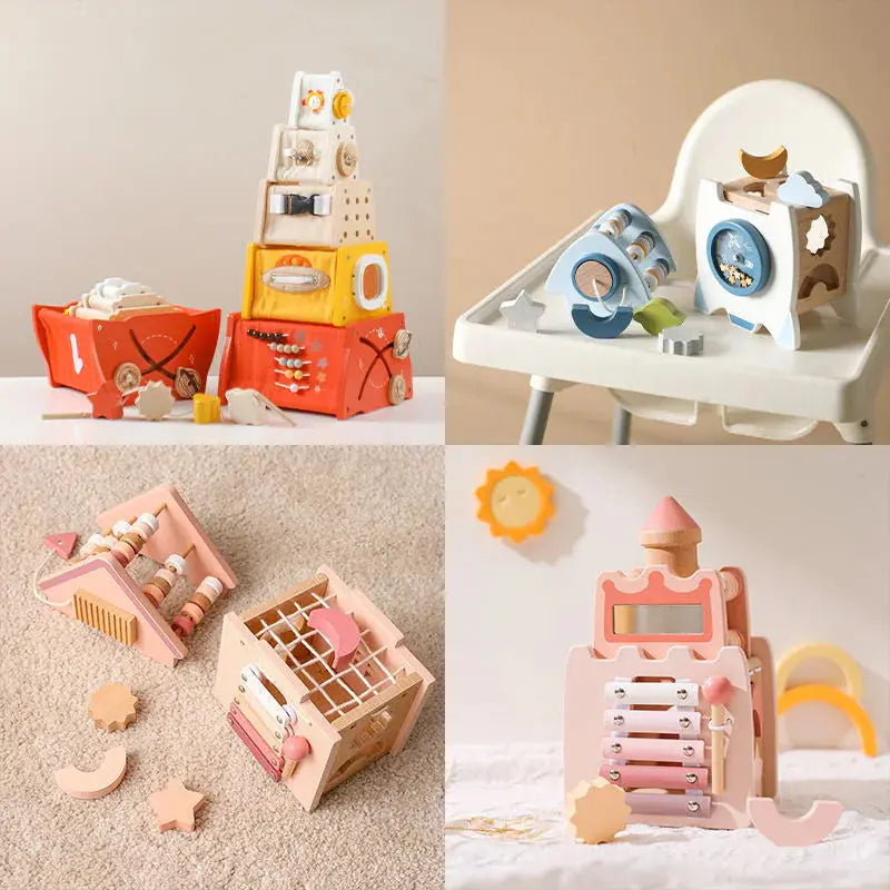 Geography toys for kids with USA map puzzle and landmark building set
