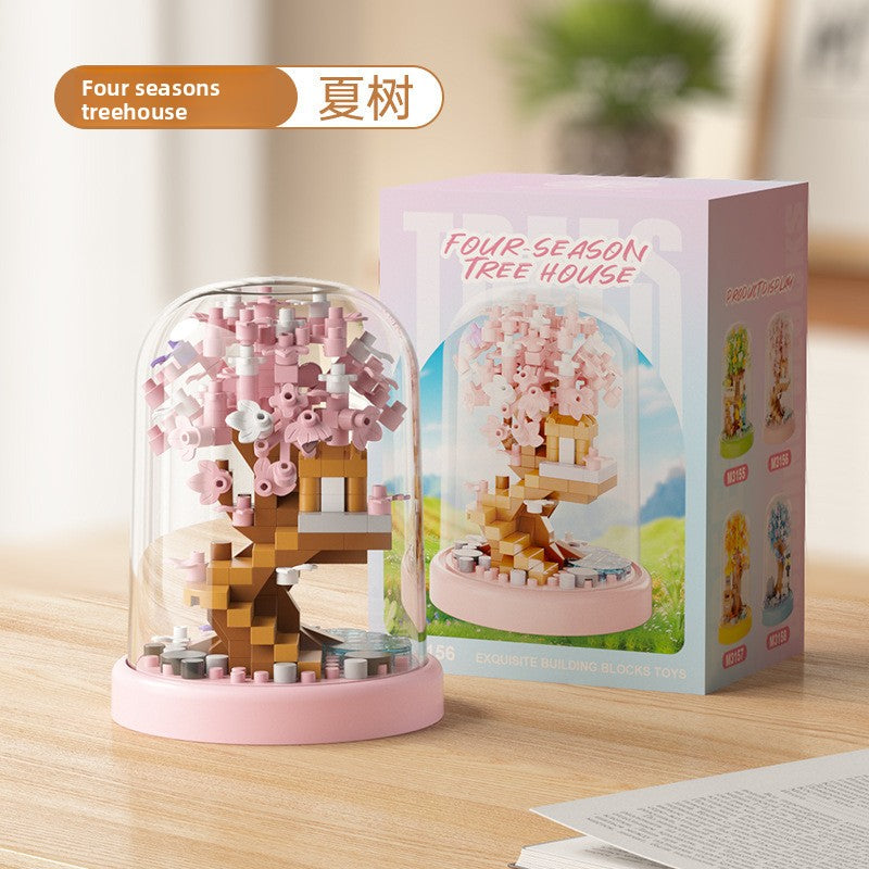 Mini City Street Building Blocks Set summer with dust cover 180 pellets
