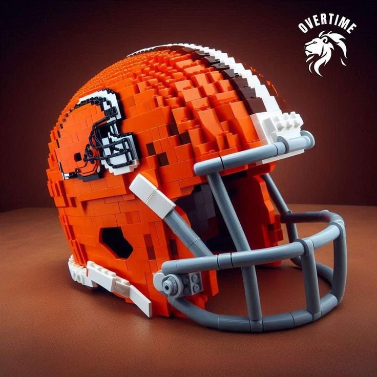 Football Helmet Building Blocks Display Set Cleveland Browns