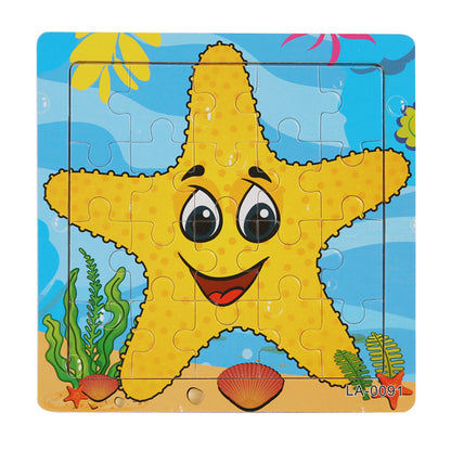 Wooden Cartoon Puzzle Set for Early Learning