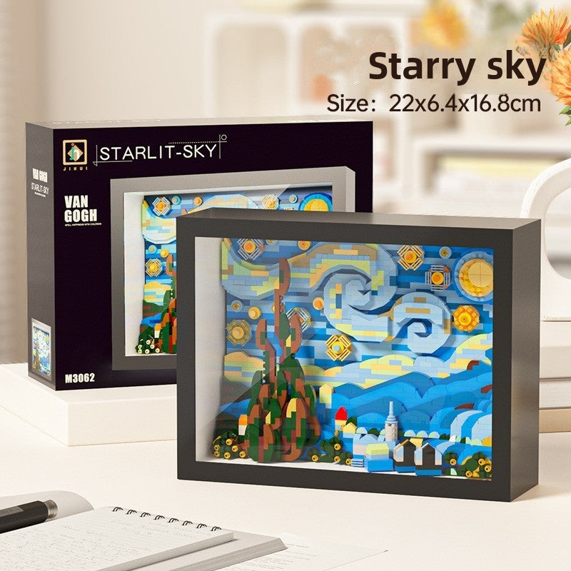 Mini City Street Building Blocks Set Starry sky-picture frame 1568 particles