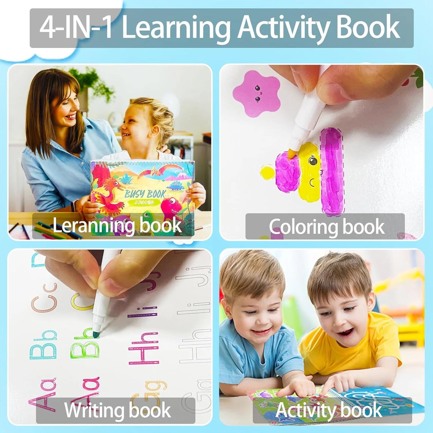 Toddler Books for Ages 2 3 4 Kids, Montessori Learning Toys, Educational Preschool Learning Toys for 1 2 3 4 Years Old Boys Girls