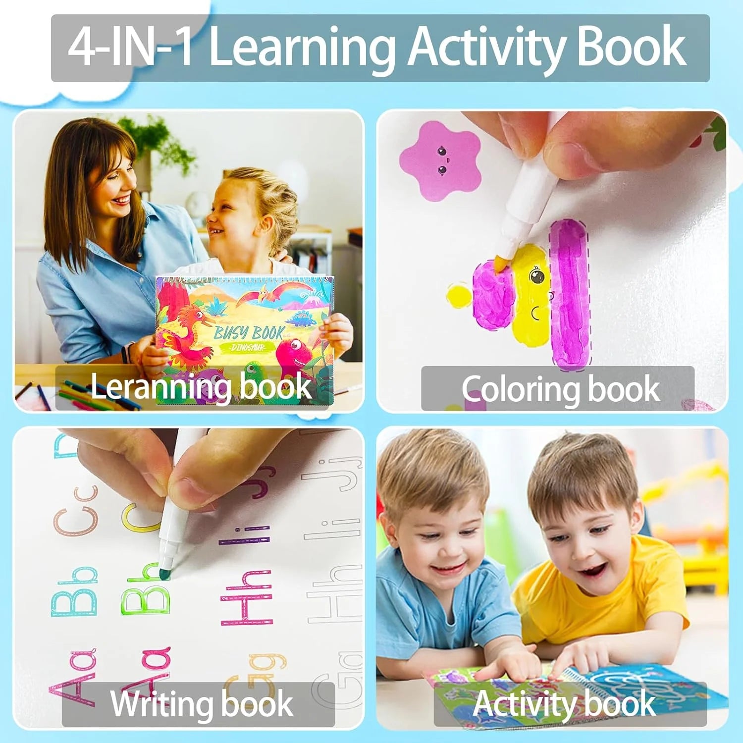 Toddler Books for Ages 2 3 4 Kids, Montessori Learning Toys, Educational Preschool Learning Toys for 1 2 3 4 Years Old Boys Girls