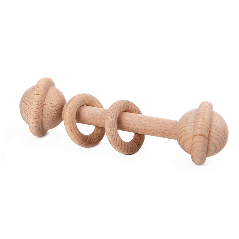 Wooden Baby Rattle Instruments – Bell & Shaker Options