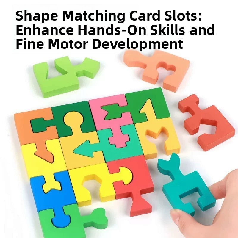 Wooden Shape Matching Blocks – 16-Piece & Puzzle Bundles