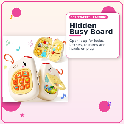 Baby Pretend Phone with Music for Toddlers – Montessori Sensory Motor Skills Development Toy Ages 6-18 Months