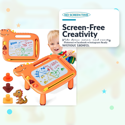 Dinosaur Drawing Board for Kids Ages 3–8 — Creativity & Fine Motor | Mess-Free