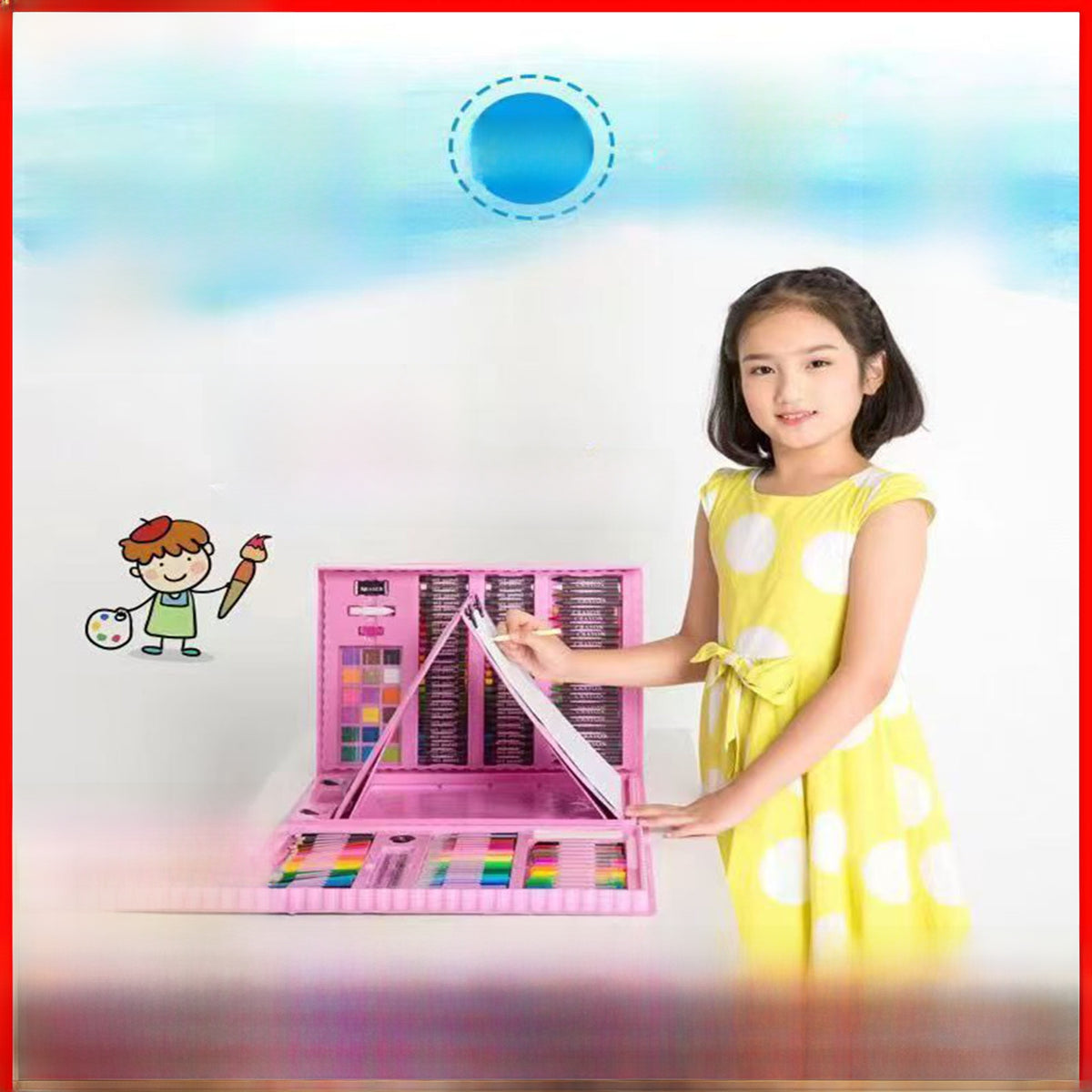 208-Piece Kids Art Set with Sketchpad