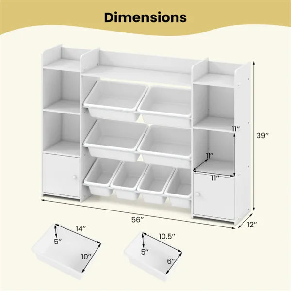 White Kids Storage Shelf for Books & Toys