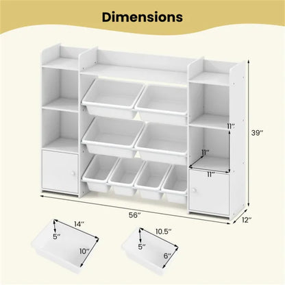 Sophisticated Organization: The Minimalist White Multi-Functional Storage Hub for Books, Toys, and Treasures