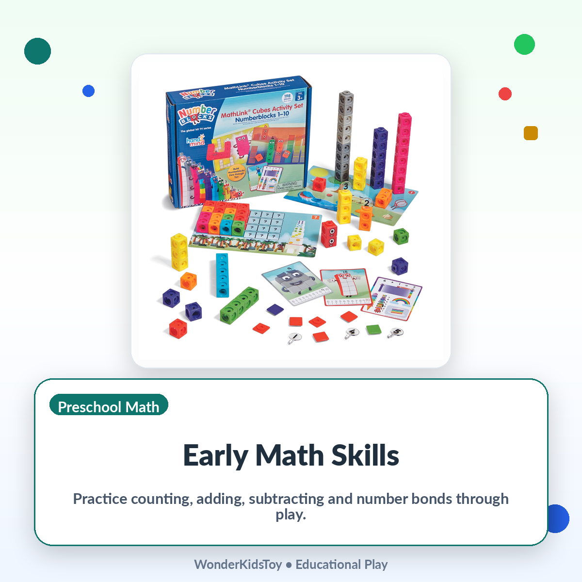 MathLink Cubes Numberblocks 1–10 Activity Set — Official BBC Math Toy · 100 Cubes · 30 Activities · Counting Adding Dividing for Kids Ages 3–6