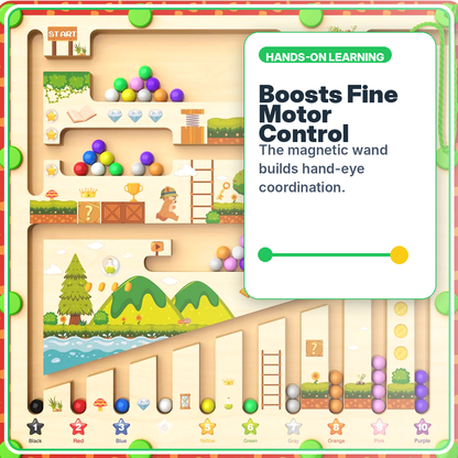 Montessori Maze Board for Ages 3–5 — Math & Color Learning | 55 Beads