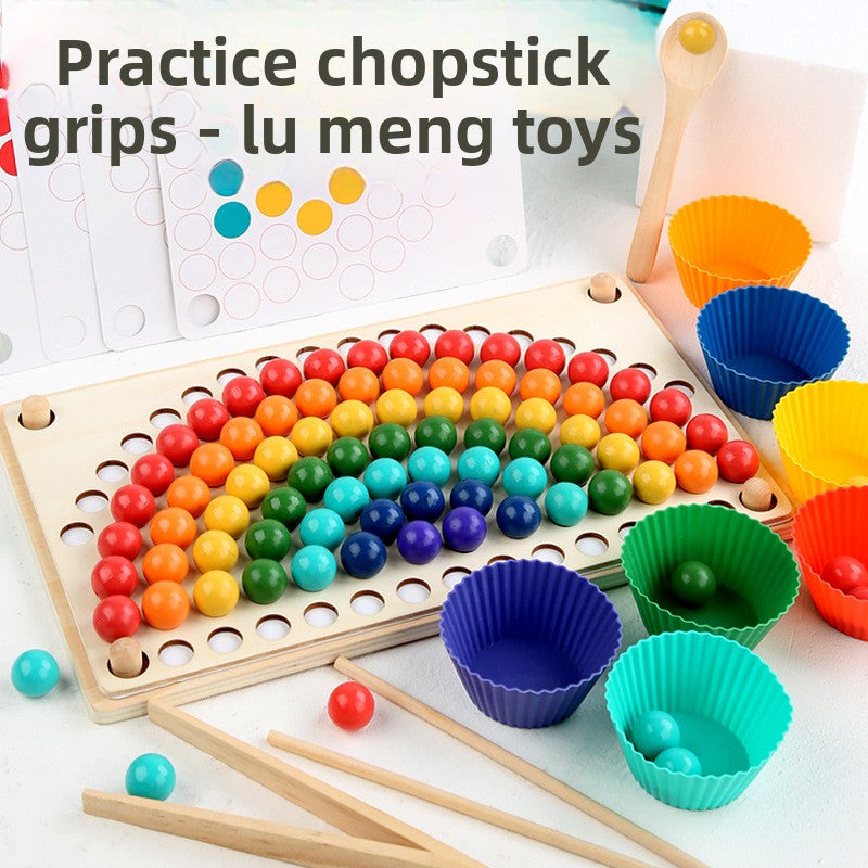 Wooden Bead Puzzle Toy for Kids OY-Rainbow clip beads