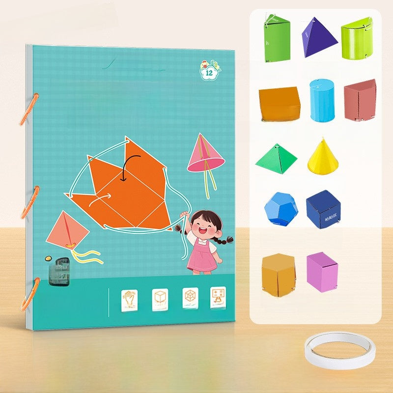DIY Geometry Activity Book – 9, 12 or 15 Shape Designs Wonder Kids Toy