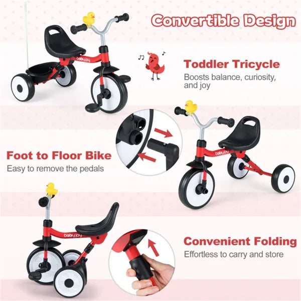 Toddler Tricycle with Rainbow LED Wheels
