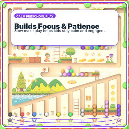 Montessori Maze Board for Ages 3–5 — Math & Color Learning | 55 Beads