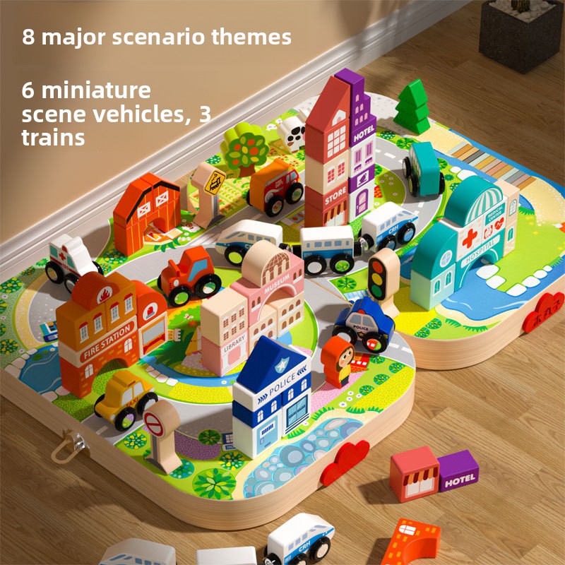 Train track assembly building blocks