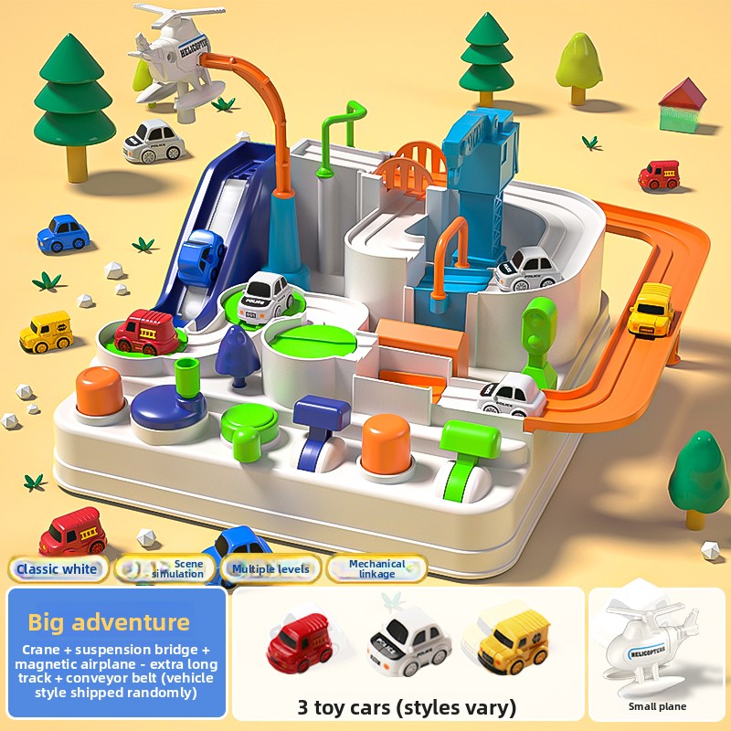 Toy Track Set with Cars and Airplane