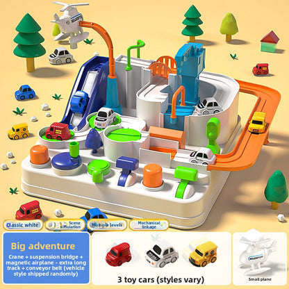 Toy Track Set with Cars and Airplane