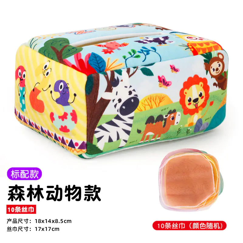 Sensory & Soft: Baby Educational Cloth Book and Tissue Box Toy! 👶🎁