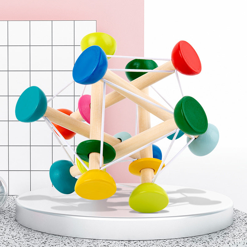Children's wooden elastic training color recognition Montessori educational toy