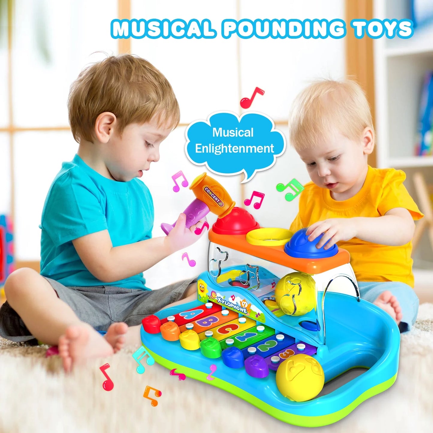 Xylophone for Toddlers 1-3, Baby Toys for 12-24 Months, Pound a Ball Toys for Toddler, Musical Pounding Toy for 1 Year Old, Birthday Gifts for Boy & Girl Ages 1 2 3