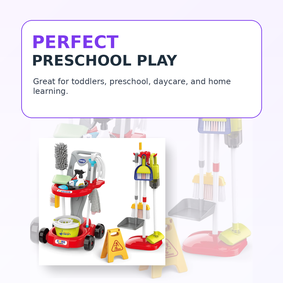 Pretend Cleaning Set for Toddlers 2–5 — Practical Life Skills | Working Vacuum