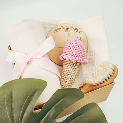Pure Cotton Crochet Baby Rattle Gift Set