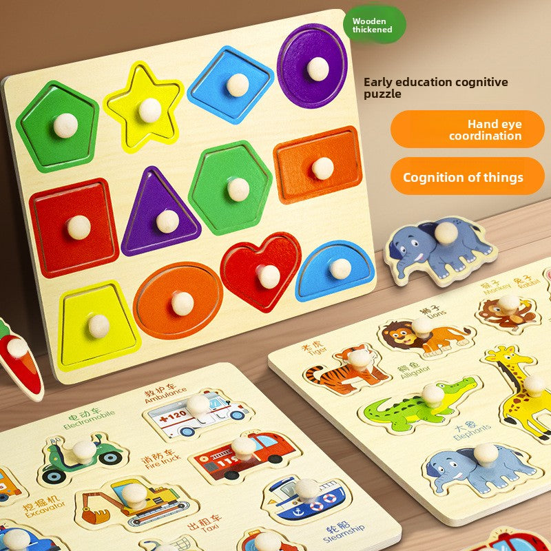 Montessori Wooden Puzzle Board for Kids