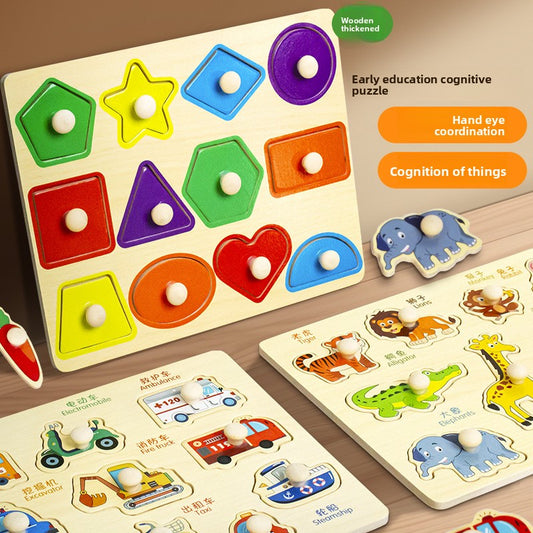 Montessori Wooden Puzzle Board for Kids