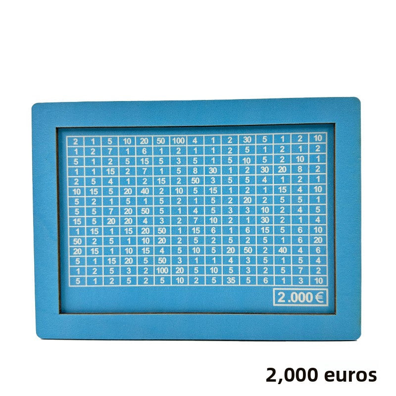 Wooden Goal Box with Counter blue 2000 euros free pen 17.2�12.5�6.5cm