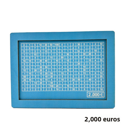 Wooden Goal Box with Counter blue 2000 euros free pen 17.2�12.5�6.5cm