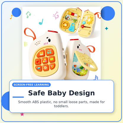 Baby Pretend Phone with Music for Toddlers – Montessori Sensory Motor Skills Development Toy Ages 6-18 Months