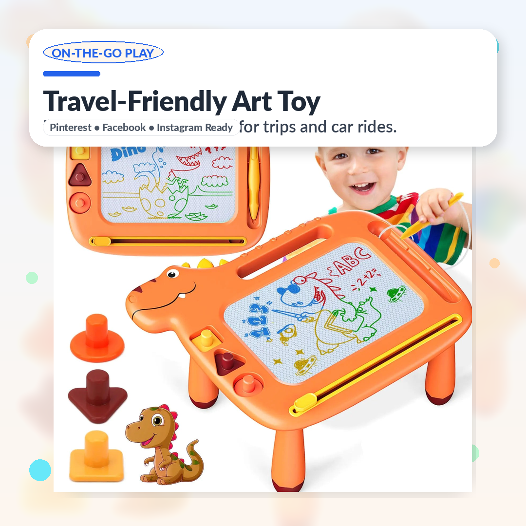 Dinosaur Drawing Board for Kids Ages 3–8 — Creativity & Fine Motor | Mess-Free