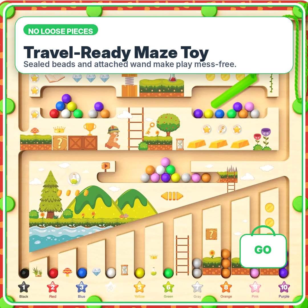 Montessori Maze Board for Ages 3–5 — Math & Color Learning | 55 Beads n a