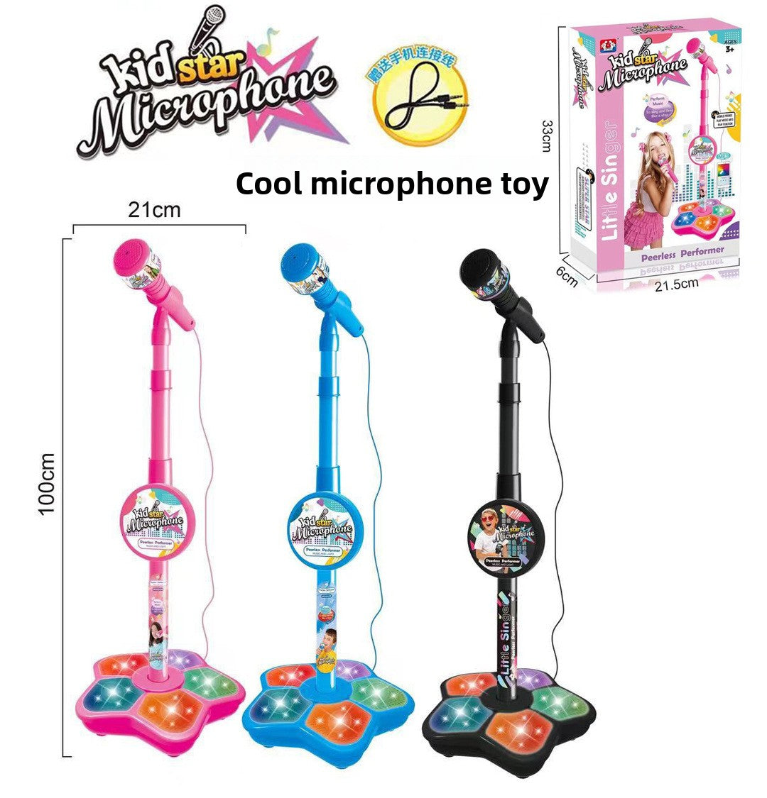 Kids Musical Microphone Toy with LED Lights Blue microphone