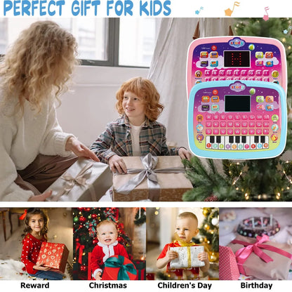 Toddler Montessori Learning Toys Boys Girls Touch Tablet Kids Electronic Interactive Toy with ABC Spelling Music Function