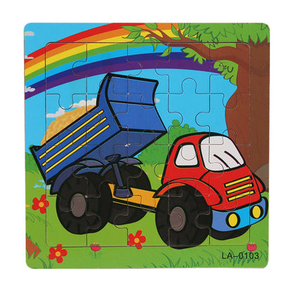 Wooden Cartoon Puzzle Set for Early Learning