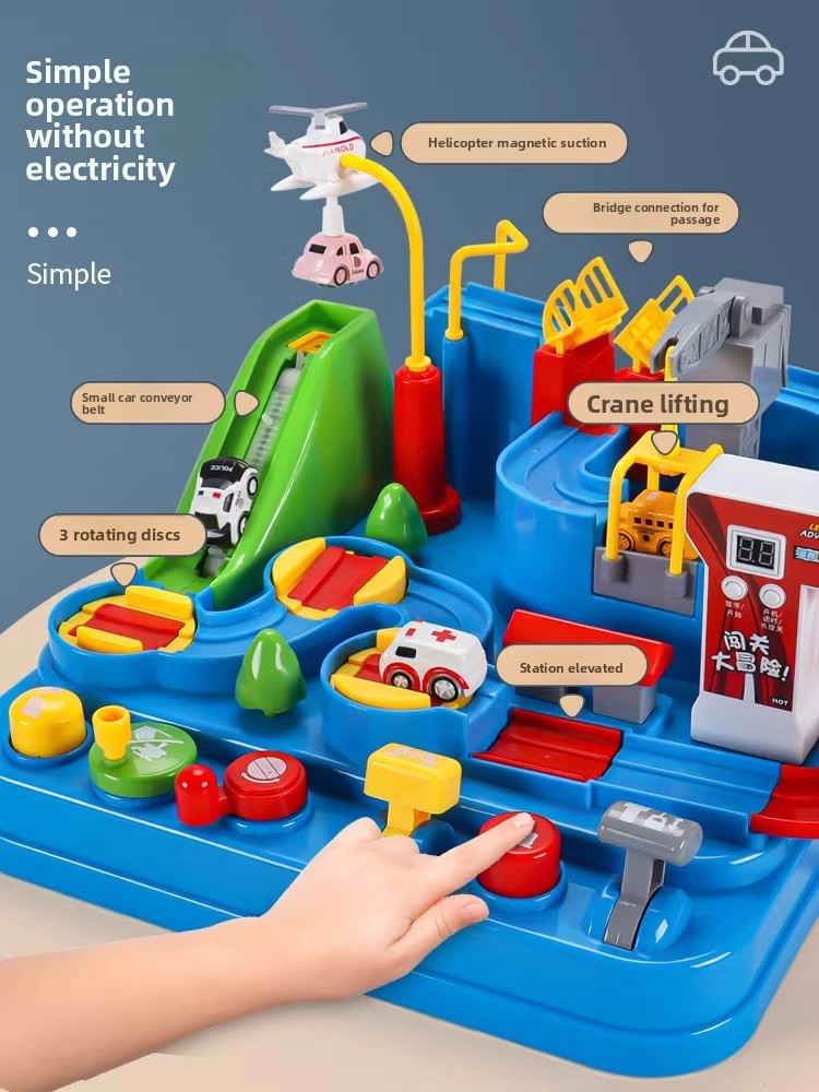 Toy Track Set with Cars and Airplane