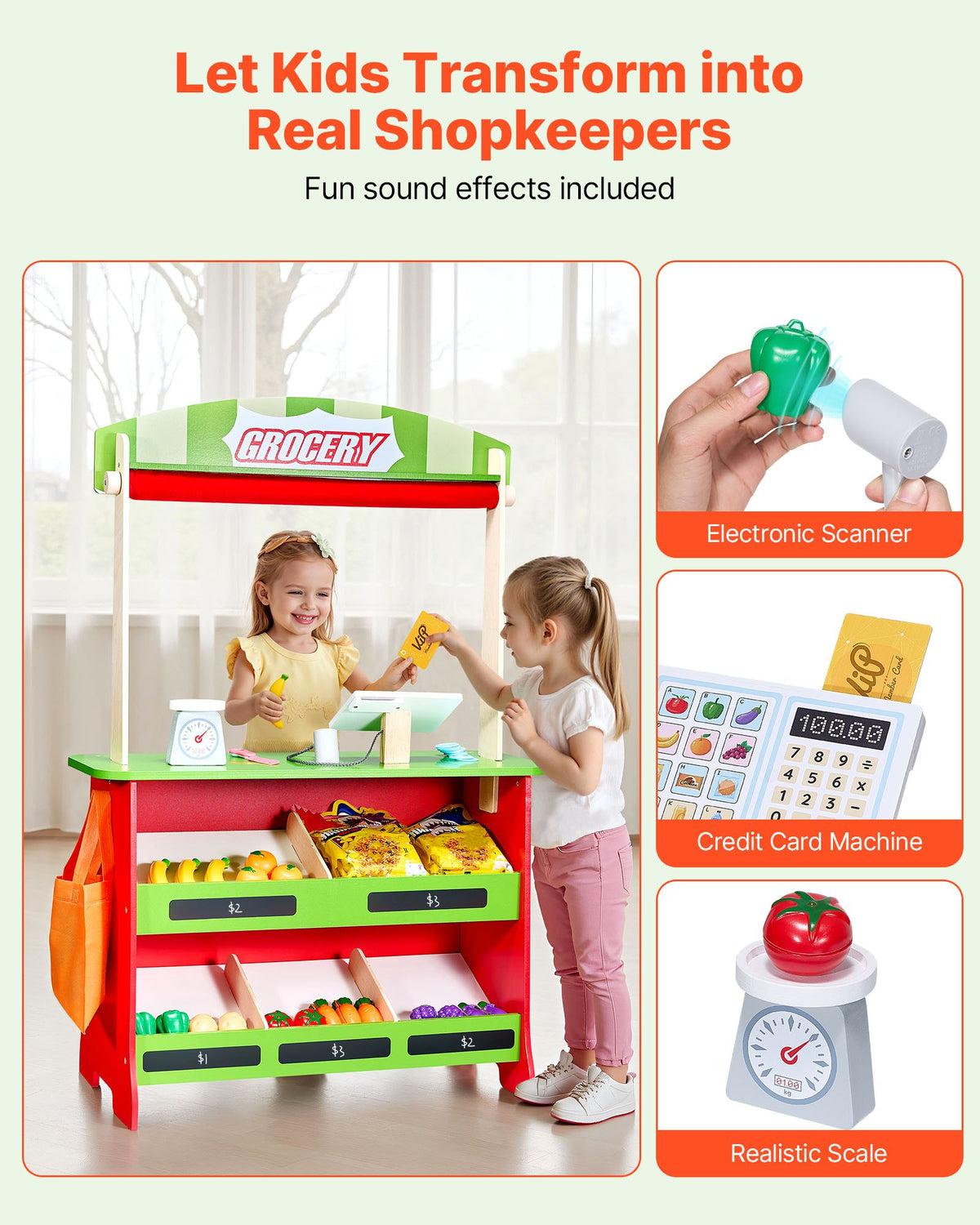 Wooden Puppet Theater and Play Store for Kids
