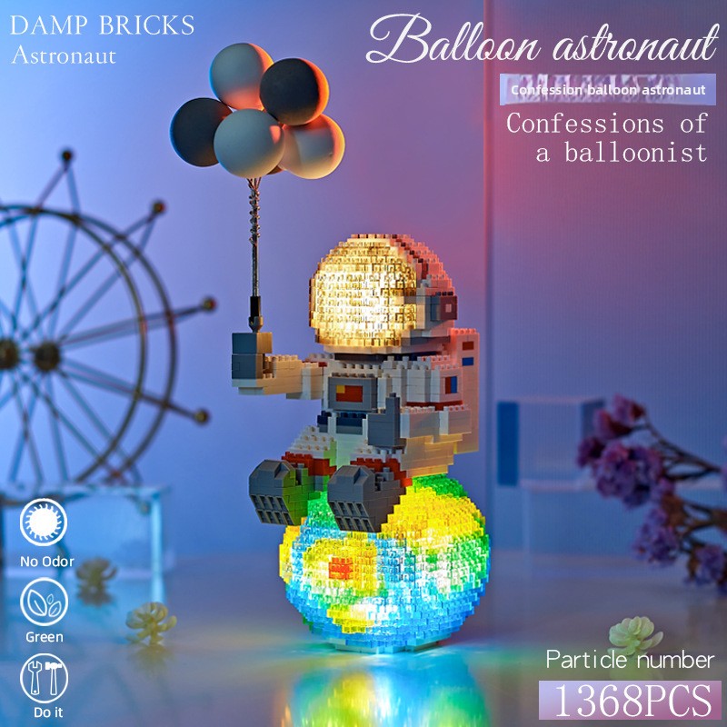 Glow Astronaut Building Blocks for Kids