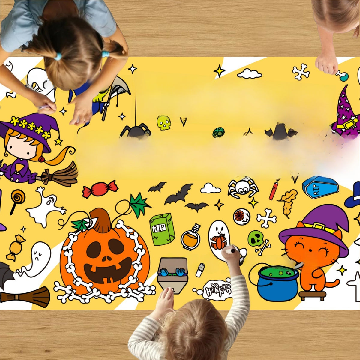 Halloween Coloring Poster for Kids