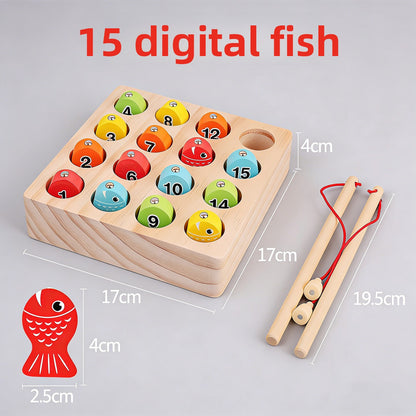 Wooden Magnetic Memory Fishing Game